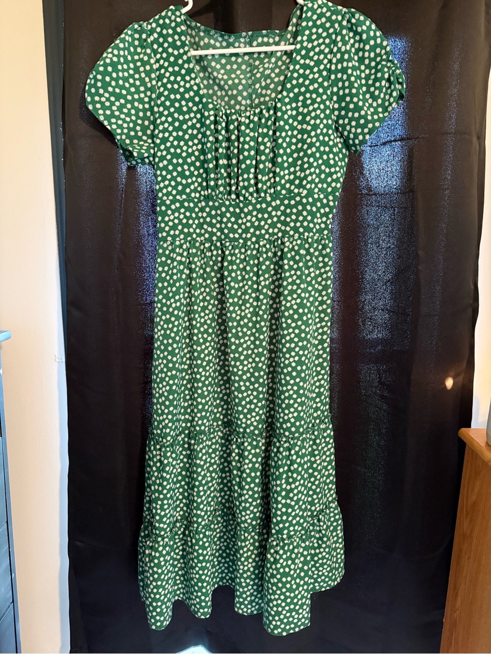 Green Flower Midi Dress